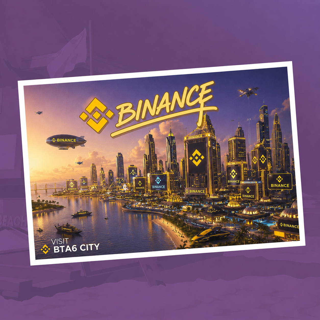 Binance City postcard artwork